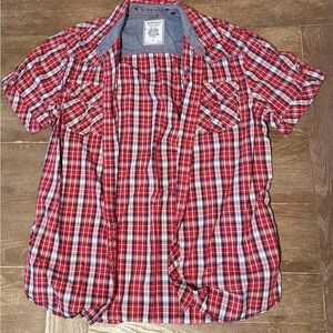 Buffalo David Bitton Red Plaid Short Sleeve Shirt